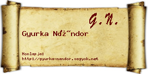 Gyurka Nándor névjegykártya