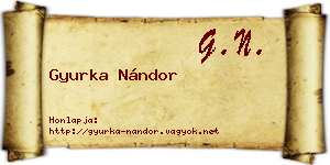 Gyurka Nándor névjegykártya